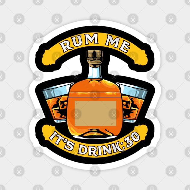 Rum Me It's Drink:30 Vintage Rum Drinking Expert Tee Magnet by Proficient Tees