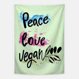 Peace love vegan Tapestry