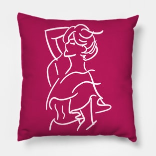 women line art simple Pillow