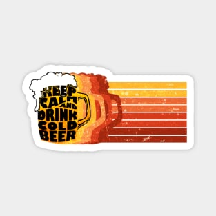 Keep Calm and Drink Cold Beer Retro Vintage Magnet