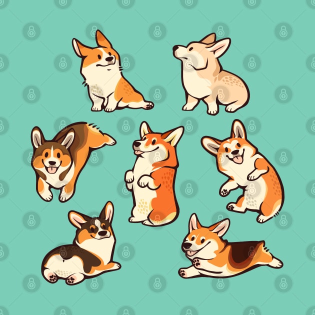 Jolly corgies by Colordrilos