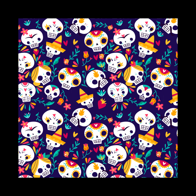 Sugar Skull Pattern by aquariart