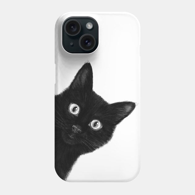 Black cat Phone Case by kodamorkovkart