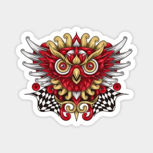 Awesome Barong Owl Illustration Magnet