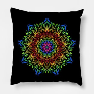 Rainbow Mandala Pillow