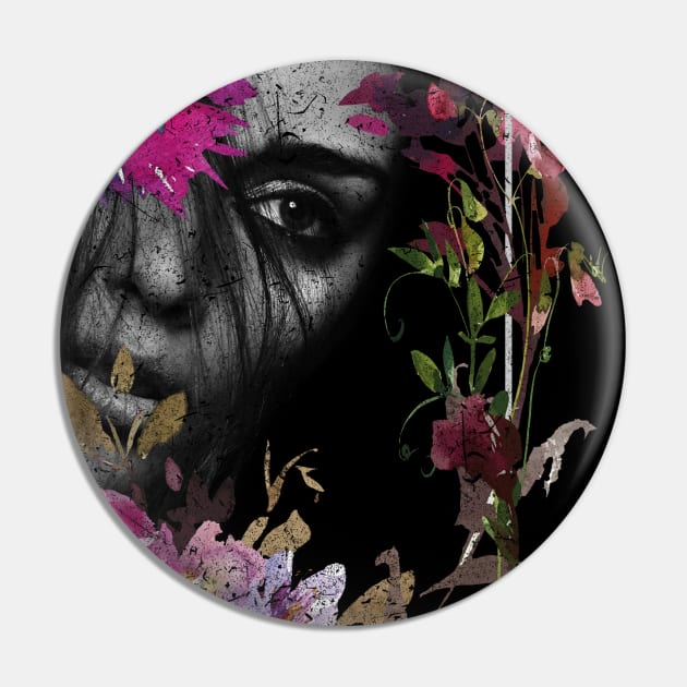 Floral Goth Girl Pin by BOEC Gear