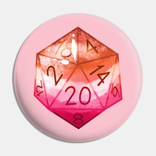 Lesbian Pride D20 Dice Pin