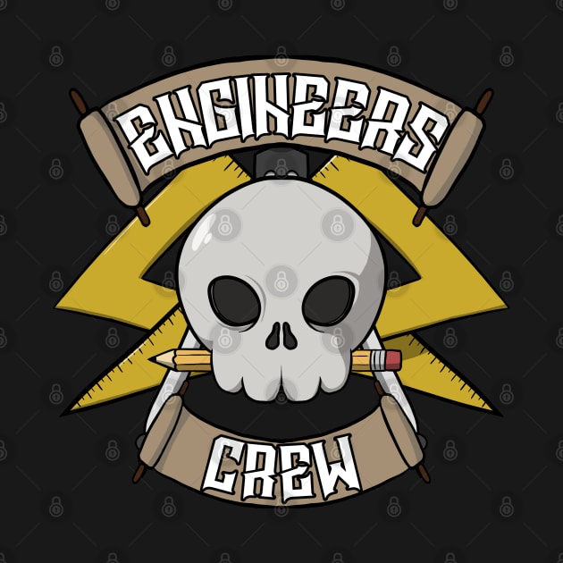 Engineers crew Jolly Roger pirate flag by RampArt