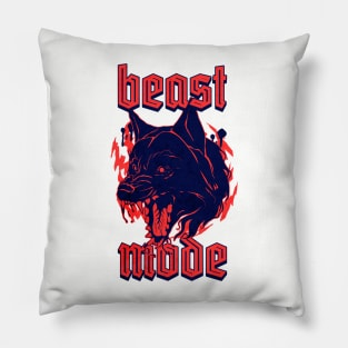 Beast Mode Gym Motivation Red Pillow