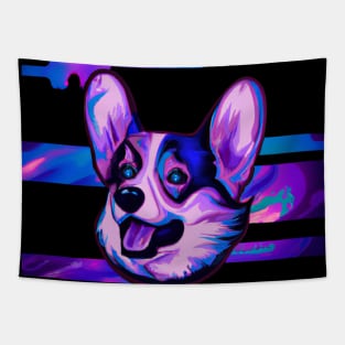 Vaporwave Corgi Tapestry