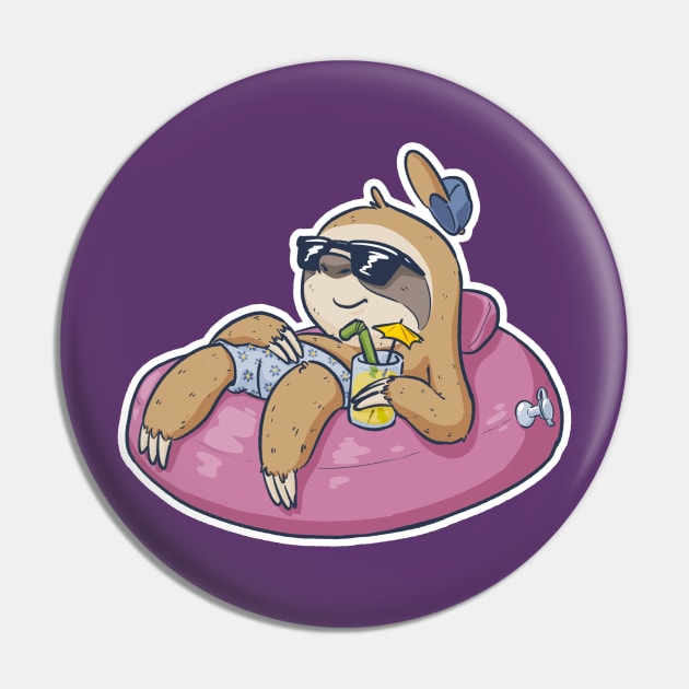 Weekend Sloth (dark) Pin by MBGraphiX