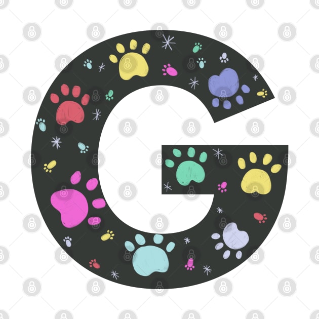 G letter  with colorful paw print by GULSENGUNEL