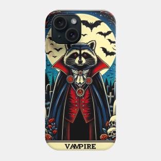 Elegant Raccoon Dracula - Hauntingly Stylish Apparel Phone Case