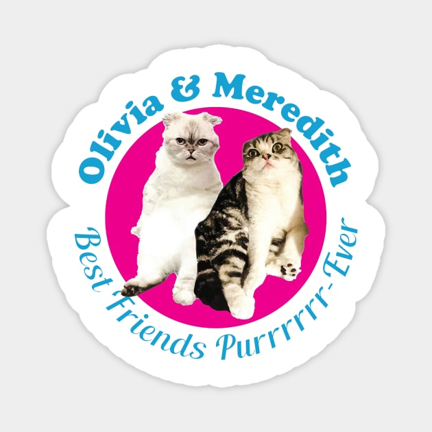 Olivia & Meredith Best Friends Purrrever Magnet by martinclemmons