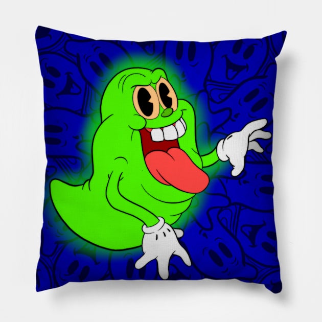 Slimy Buster Pillow by Kevcraven