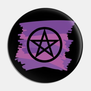 Pagan Pentagram Purple Paint Witch Magick Pin