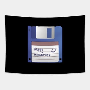 Blue Floppy Disk Nostalgia Tapestry