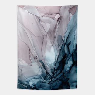 Blue Seas Mauve Sand Abstract Flow Painting 3 Tapestry