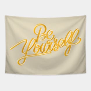 Be yourself 3D gold 1 Tapestry