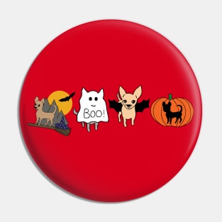 Red Halloween Chihuahuas - Smooth Coat Chihuahuas - Halloween Chihuahua Tee Pin