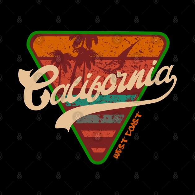 California Surf retro vintage lifestyle badge triangle by SpaceWiz95