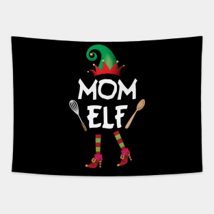 Mom Elf Funny  Family Christmas Tapestry