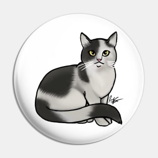 Cat - British Shorthair - Black and White Pin