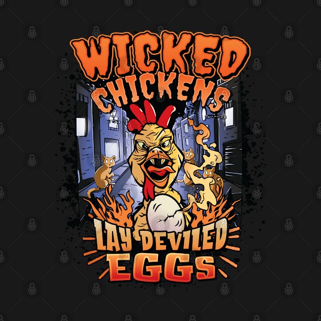 Wicked Chickens Lay Deviled Eggs Funny Chicken Lovers by Graphic Duster