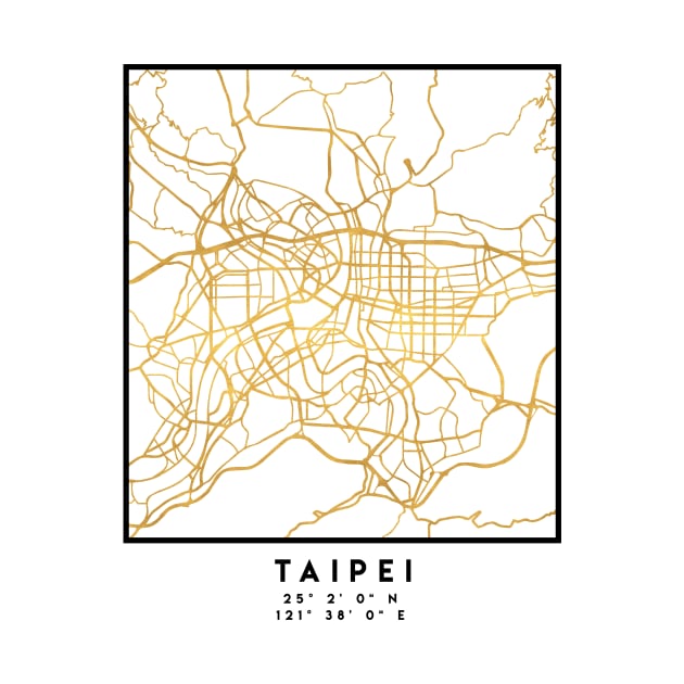 TAIPEI TAIWAN CITY STREET MAP ART by deificusArt