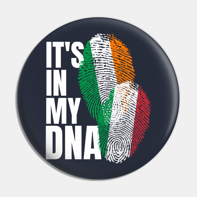 Italian And Irish DNA Mix Flag Heritage Gift Pin by Just Rep It!!