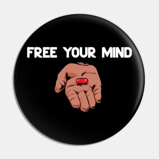 Free Your Mind Take The Red Pill Escape The Rat Race Pin