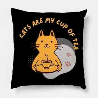 cats are my cup of tea Pillow