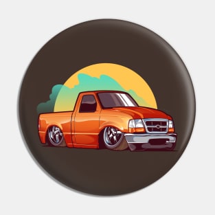 Slammed Orange Truck Pin