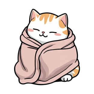 Cute chubby cat in  a blanket T-Shirt