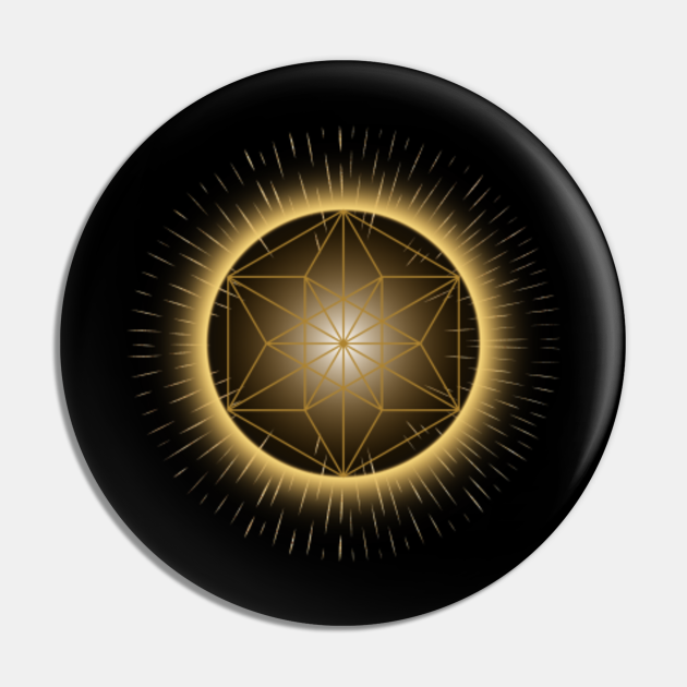 Vector Equilibrium Sacred Geometry Symbol with a Golden Glow Vector
