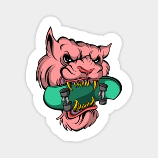 PINK CAT SKATE Magnet