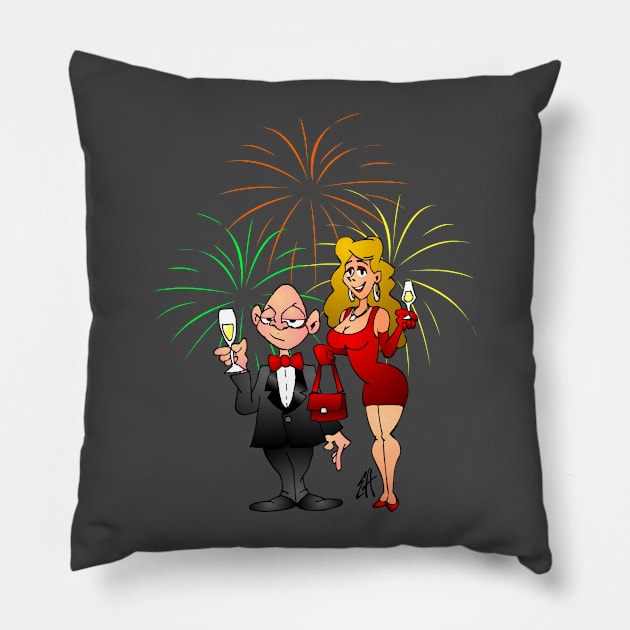 Happy New Year Pillow by Cardvibes