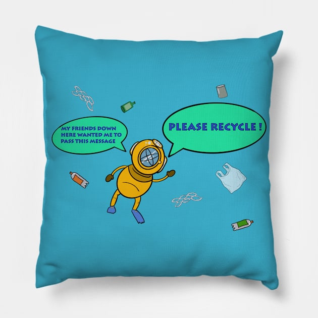 Save Our Oceans Pillow by Milasneeze