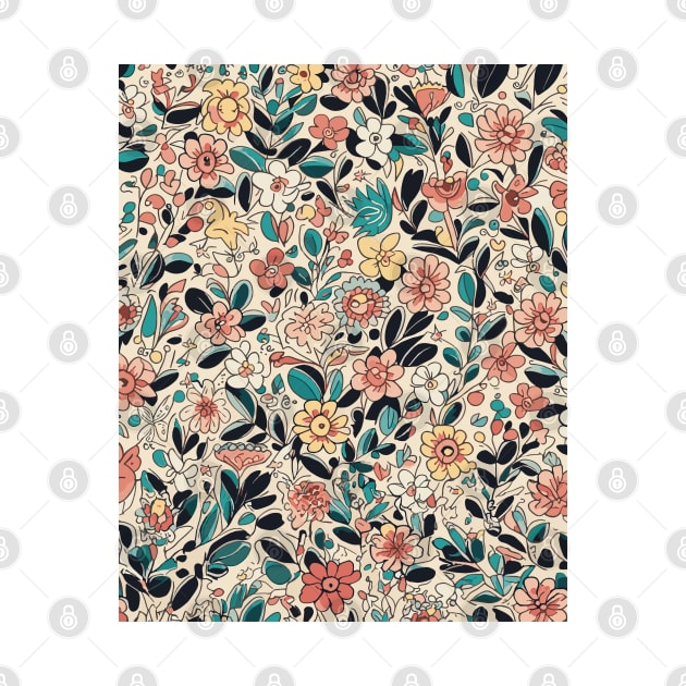 Floral Pattern Colorful Cartoon: Playful Floral Cartoons by FLRW