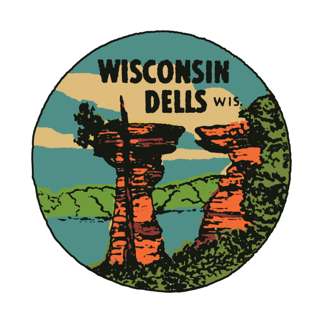 Vintage Wisconsin Dells Decal by zsonn