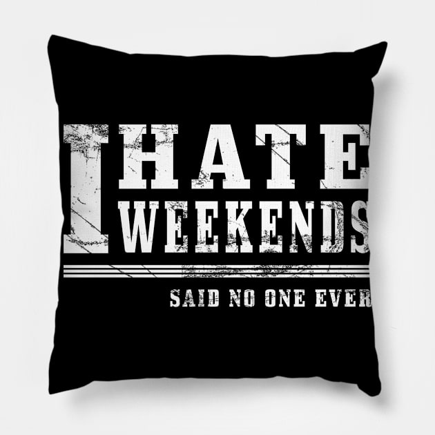 Weekend Camping Vacation Mountains Pillow by SiegfriedIlligDesign