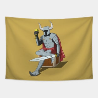 Triumphant knight: Embracing Victory with a Fearless heart Tapestry