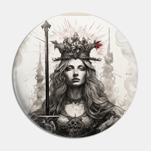 Queen of swords Pin by Creativetee's101