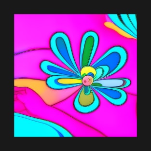 Psychedelic Flower 2 | AI Generated design by @remlorart T-Shirt