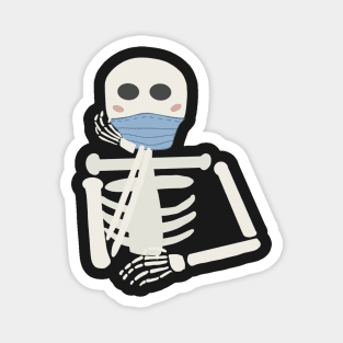 Skeleton wearing face mask Magnet