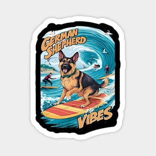 Surfing Shepherd: A Tropical Adventure Magnet
