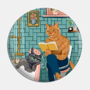 Cats in the bathroom Pin