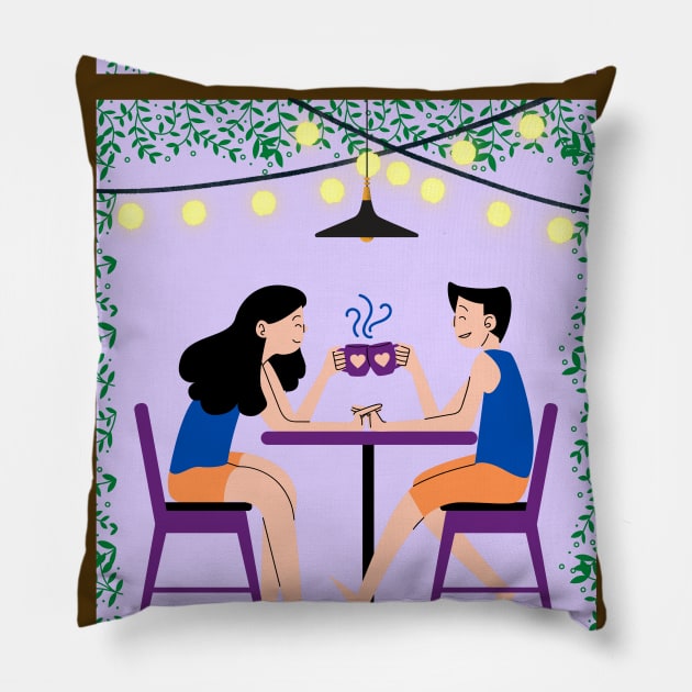 Coffee Date Pillow by Bishop Creations