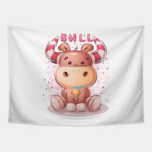 Cute teddy bull Tapestry