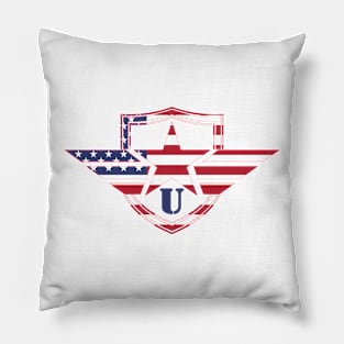 Letter U American Flag Monogram Initial Pillow